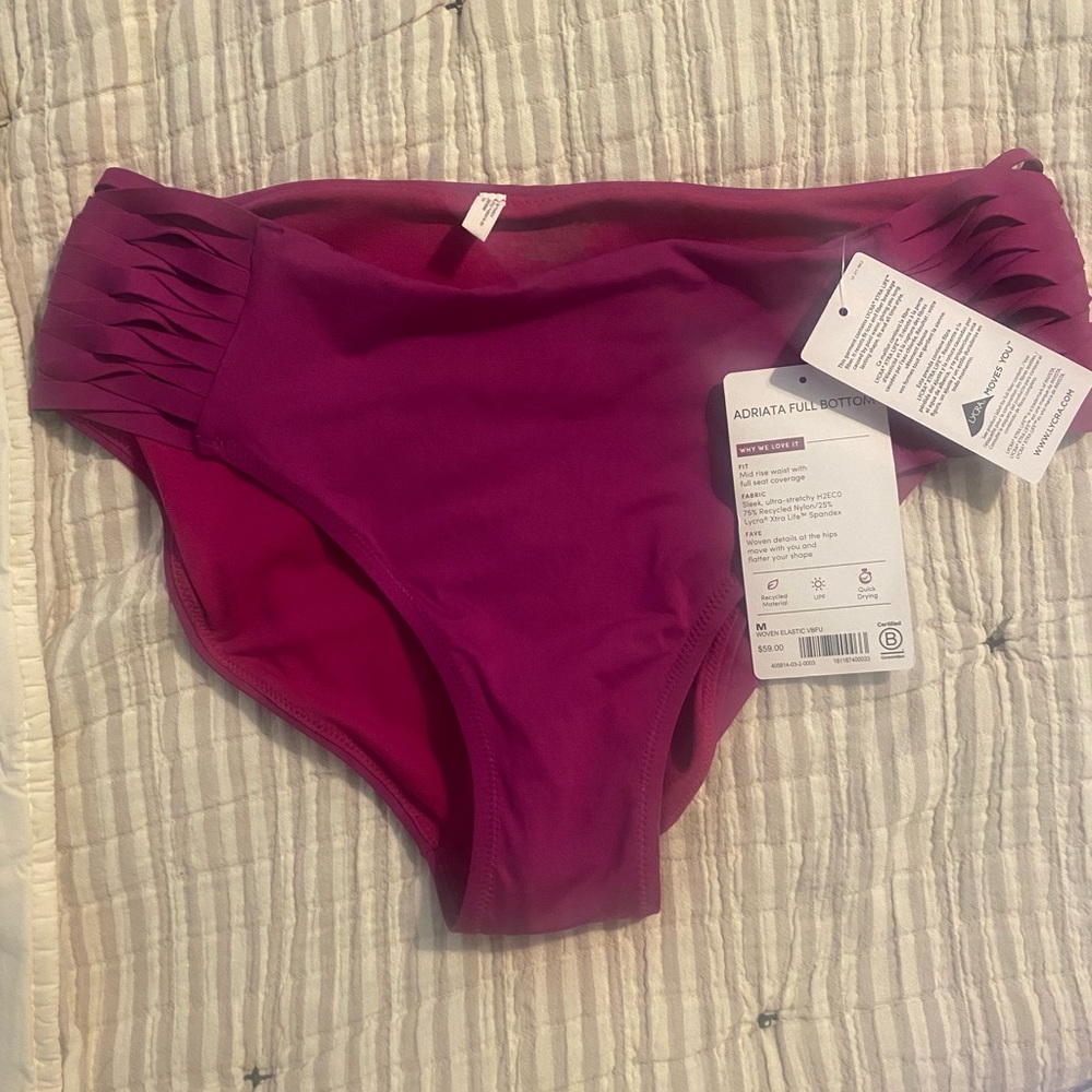 Athleta Magenta High-Waist Bikini Bottoms